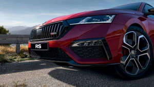 شكل الفوانيس والشبكة الأمامية في سكودا اوكتافيا 2021 rs  (skoda octavia rs 2021) 