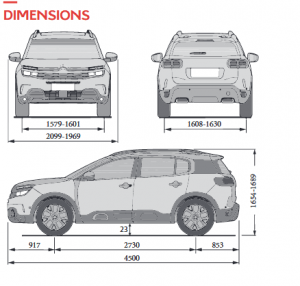 أبعاد citroen c5 2021