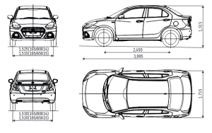 أبعاد suzuki dezire 2022